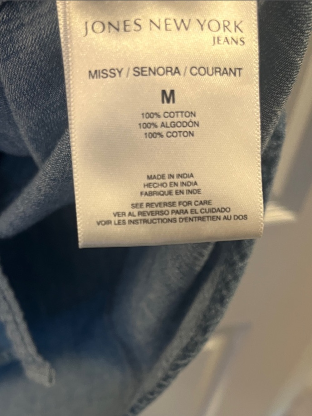Jones New York Blue Chambray Shirt Dress with Tie Waist - Picture 5 of 7